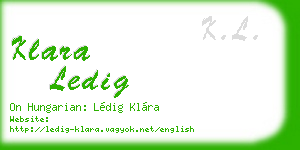 klara ledig business card
